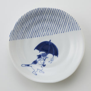 Mino Ware Cat Small Plate Set with Wooden Gift Box
