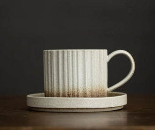 Gohobi Japanese Ceramic Coffee Mug & Saucer Set