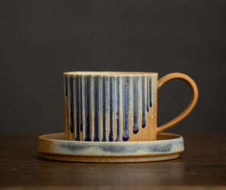 Gohobi Japanese Ceramic Coffee Mug & Saucer Set