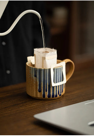 Gohobi Japanese Ceramic Coffee Mug & Saucer Set