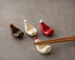 Arita Ware Condiment Bottle Chopstick Rest Set – Set of 4