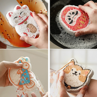 Shimoyama Natural Cellulose Dish Sponge Set – 7 Japanese Designs