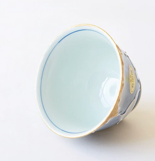 Arita Ware Peony Teacup Set with Wooden Gift Box (Set of 5)