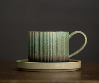 Gohobi Japanese Ceramic Coffee Mug & Saucer Set