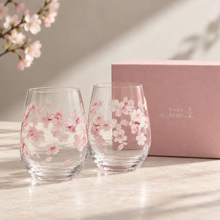 Japanese Sakura Glass Tumblers – Pair